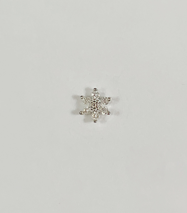 水鑽花朵轉珠耳環