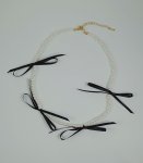 蝴蝶結珍珠短鍊