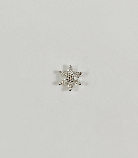 水鑽花朵轉珠耳環